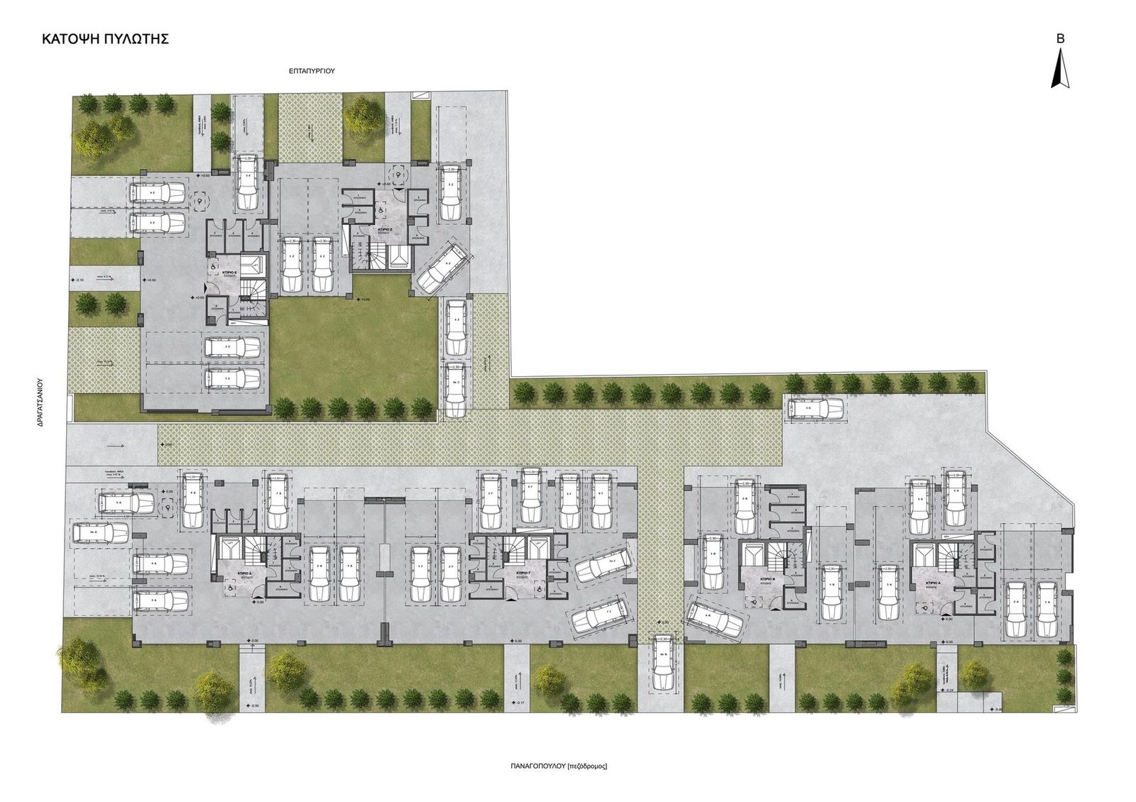 7 Towers Project — κάτοψη πυλωτής