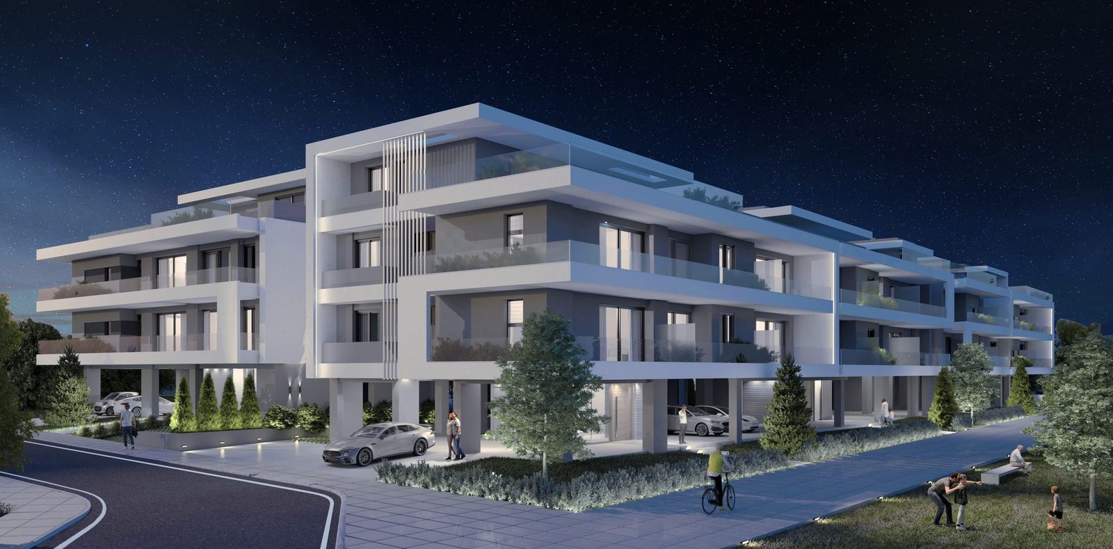7 Towers Project — νυχτερινή όψη συγκροτήματος